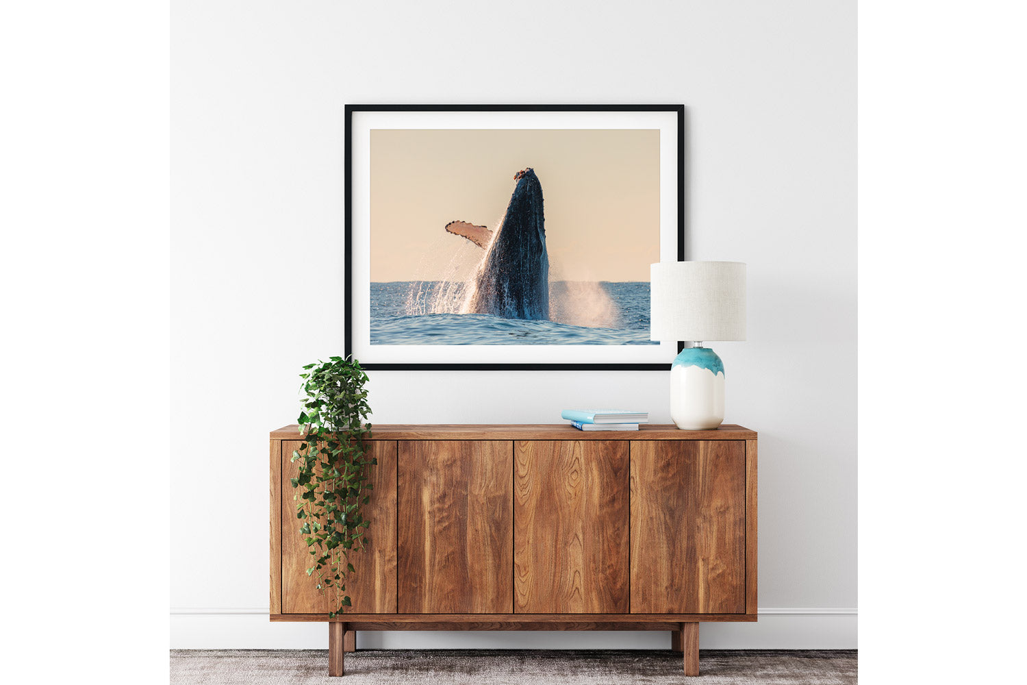 Whale Photo Print On Canvas oak
