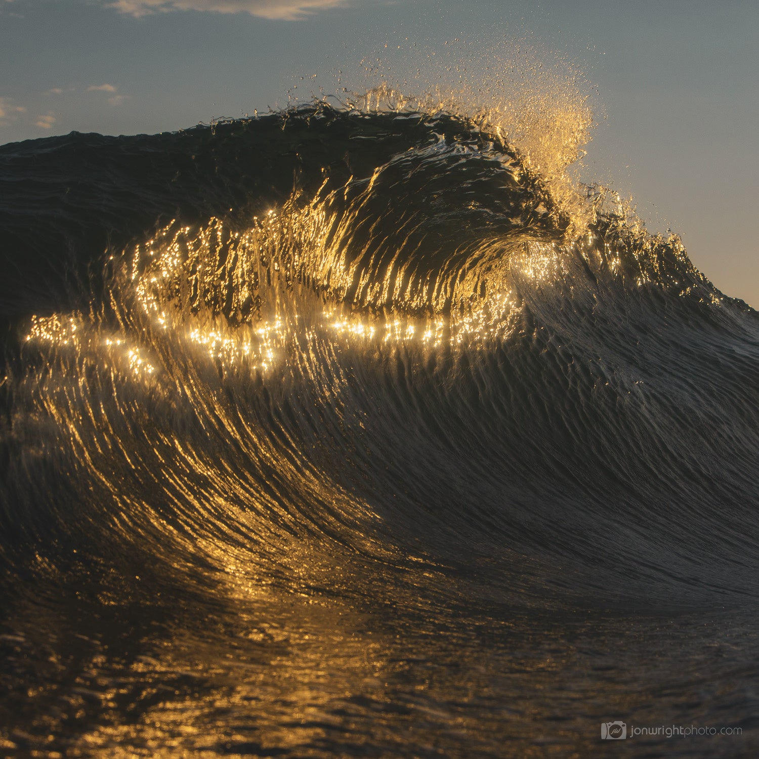 Ocean Art Gold Wave Surf Photo and print