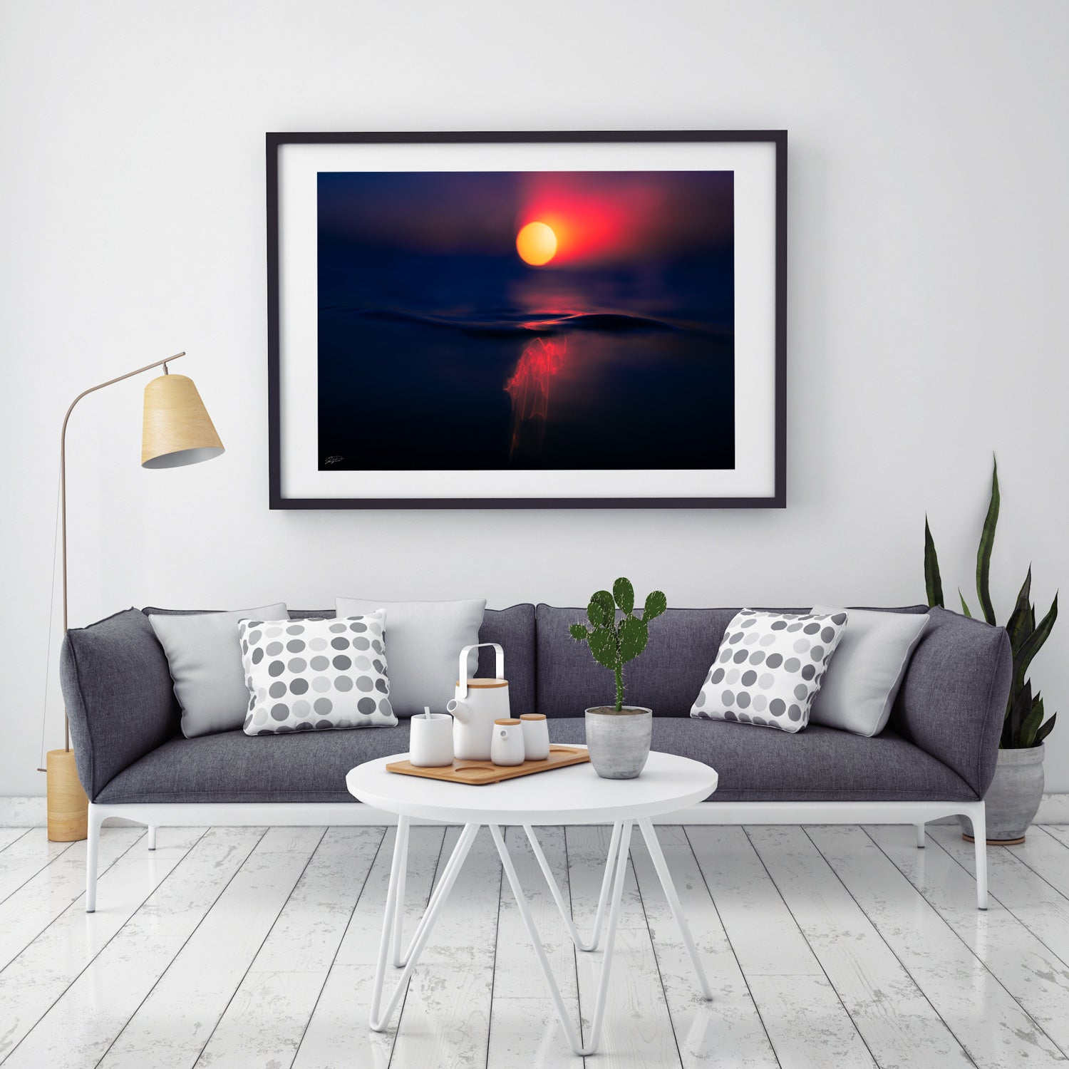 Abstract Sunrise Wall Art and ocean Print