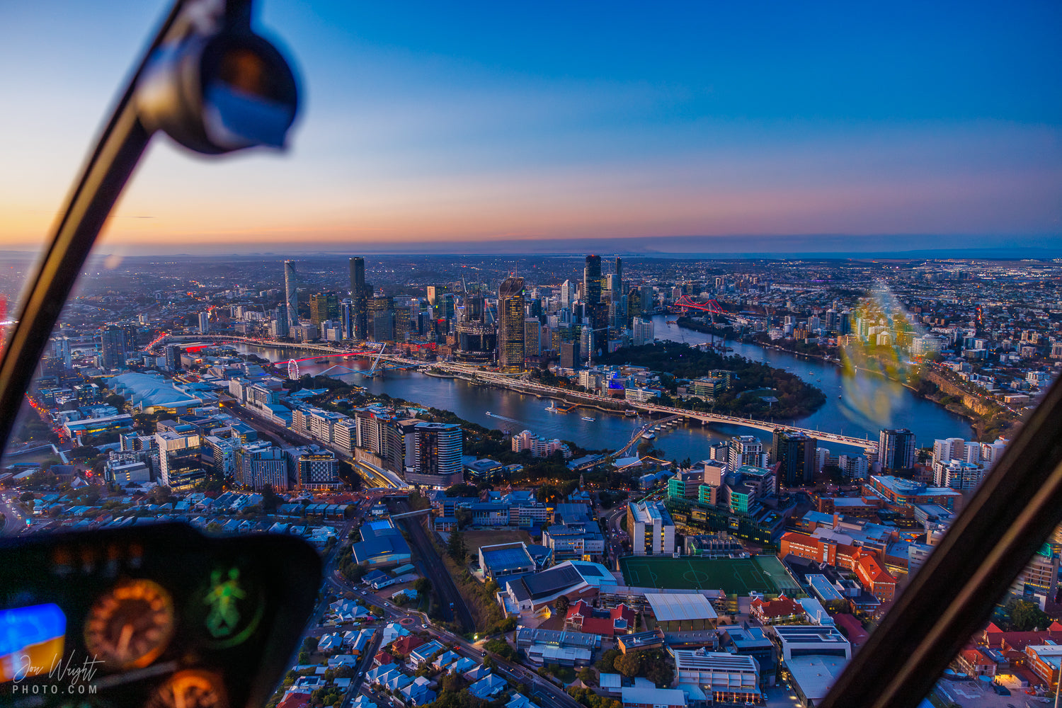 Brisbane Night Time Aerial