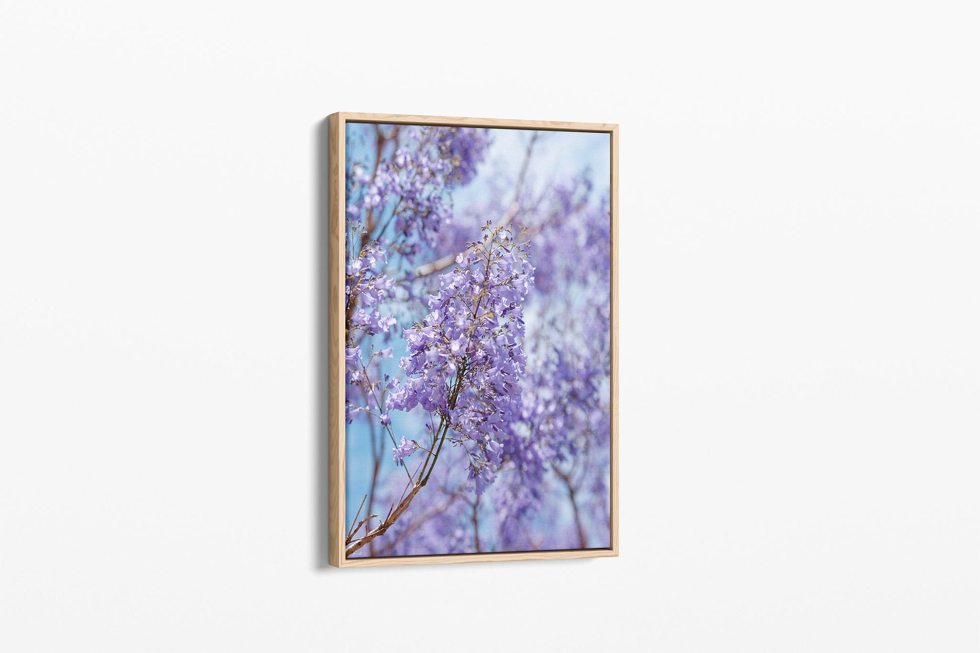 Lilac Sky - Canvas Float Frame Oak