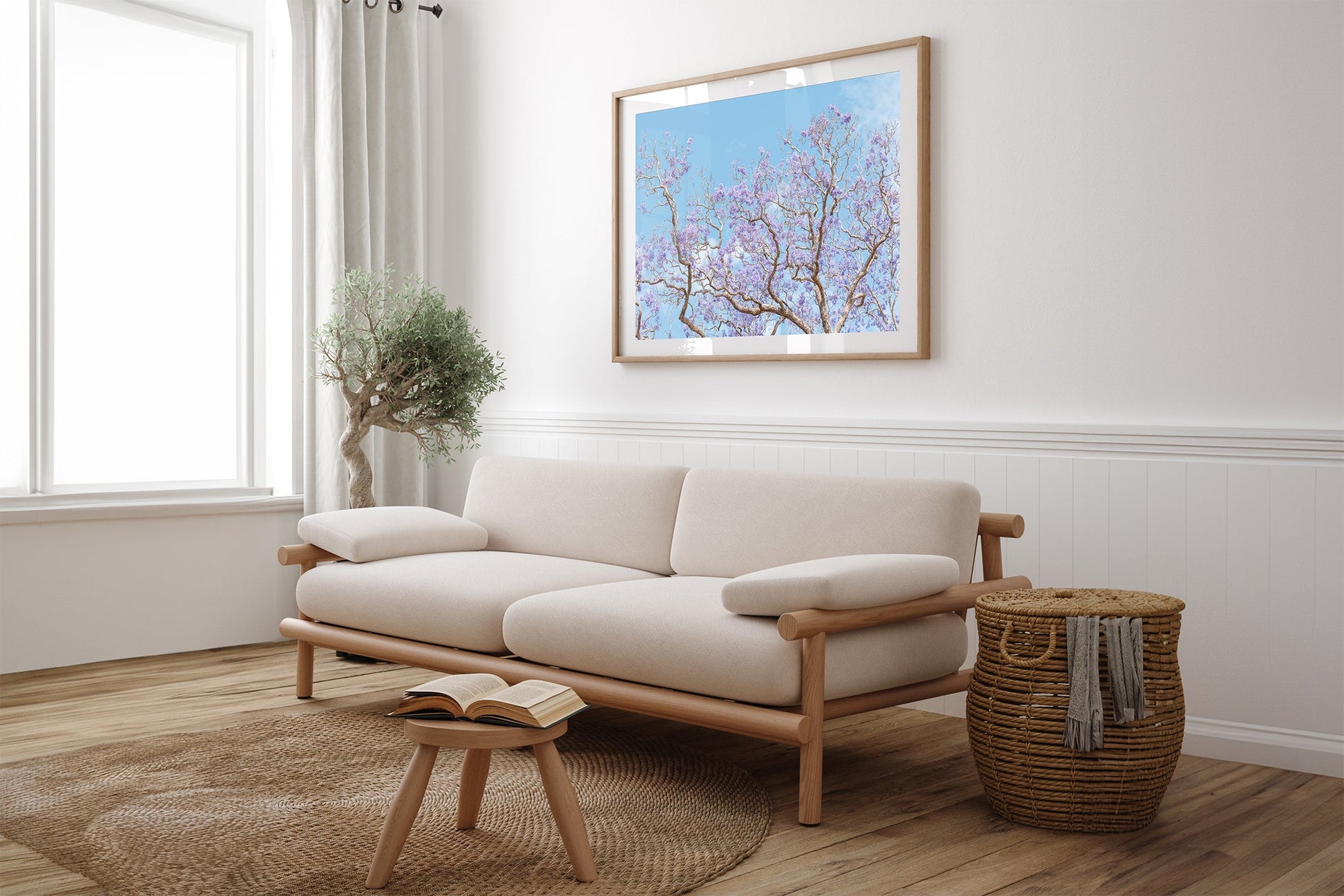 Soft Bloom - Oak Couch