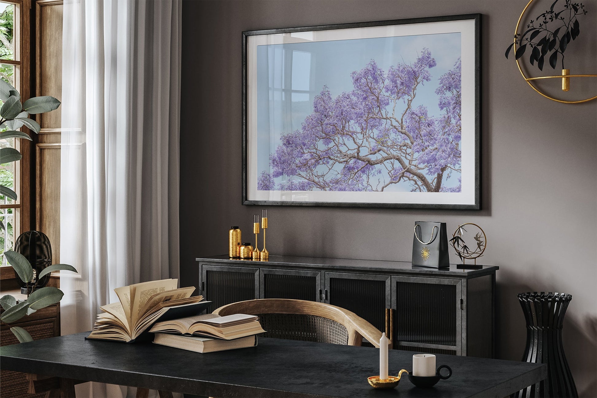 Blossom Study - Black Frame Dark Room