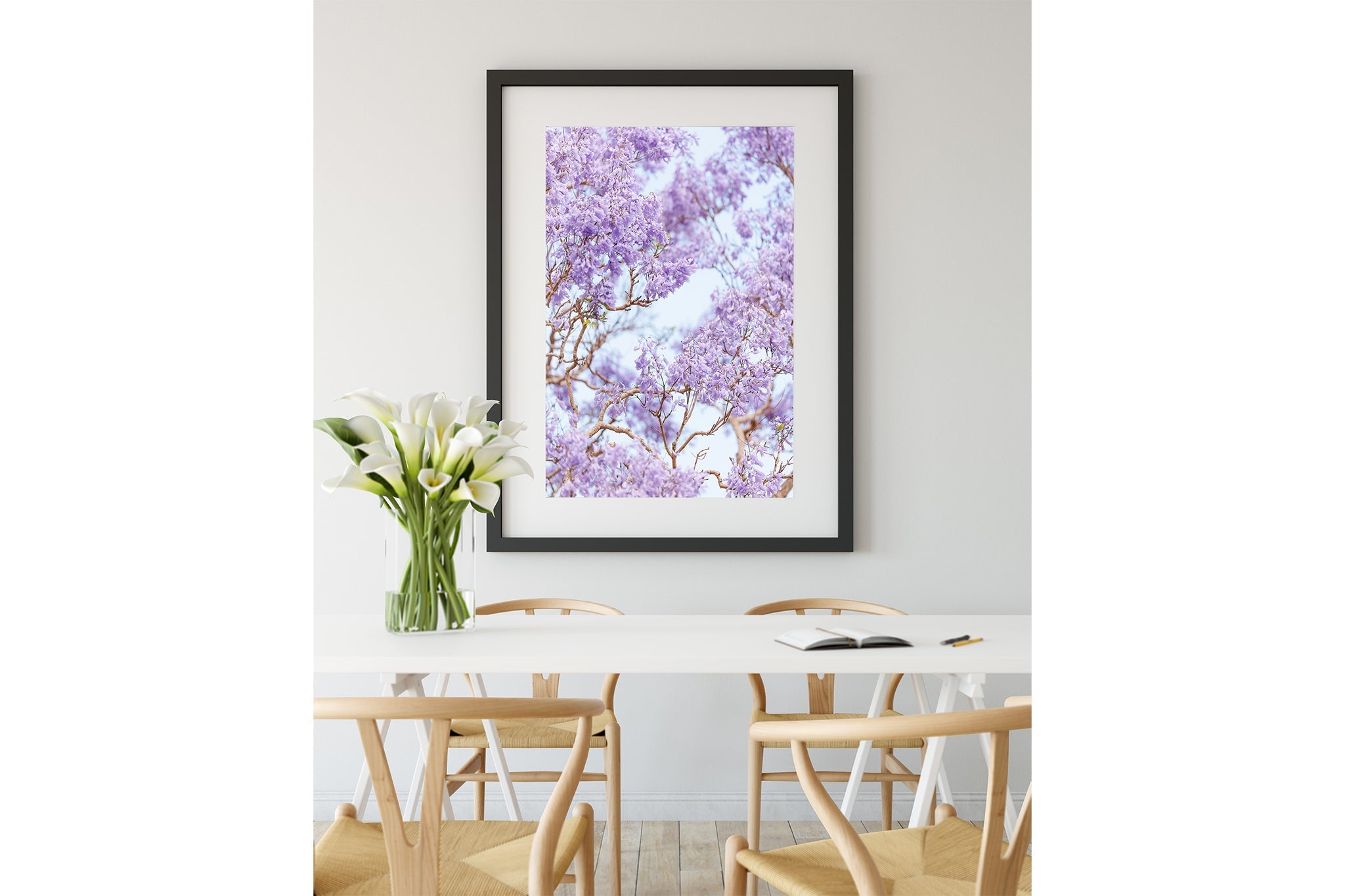 The Purple Canopy print shown framed in black.