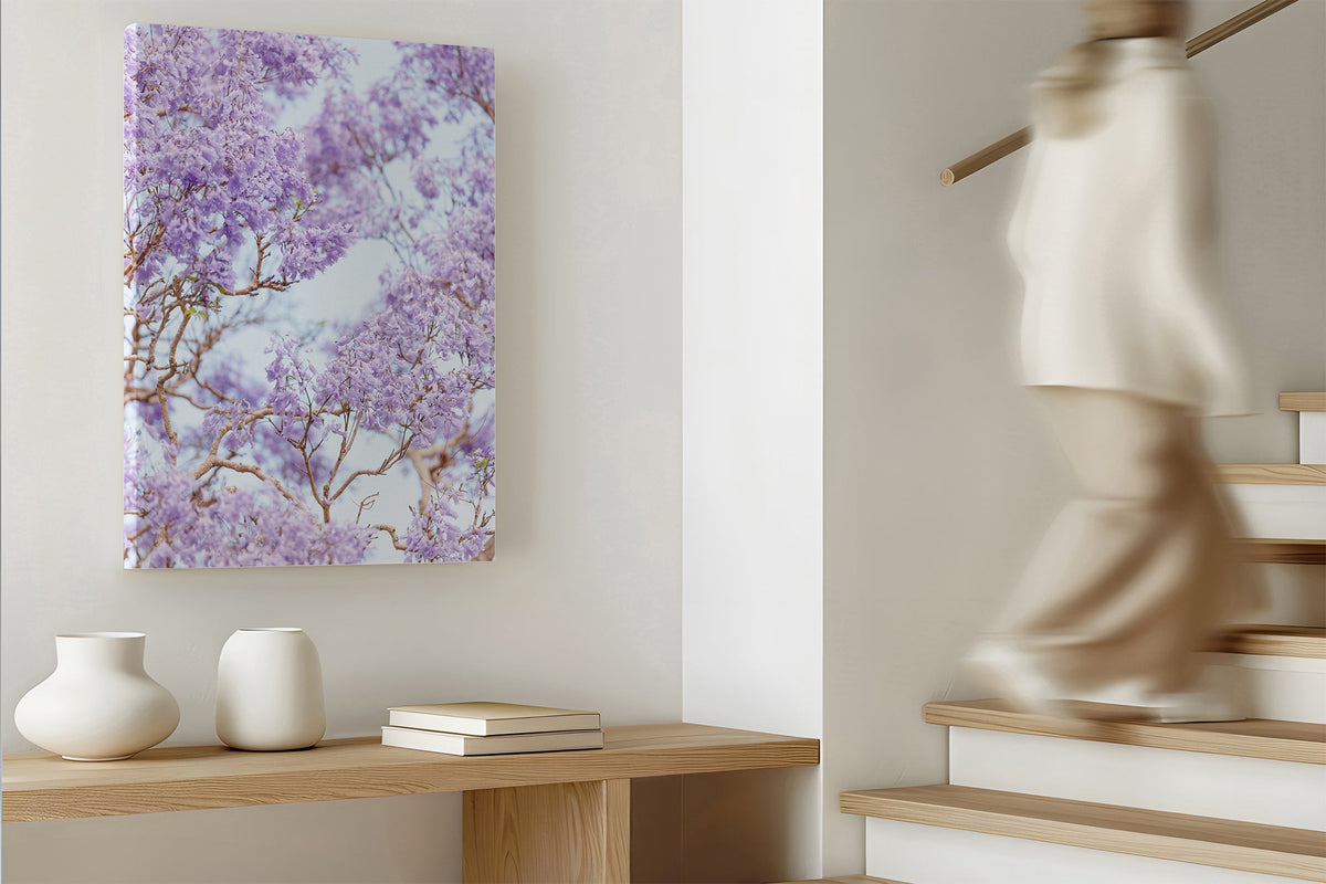 The Purple Canopy print shown as a canvas.