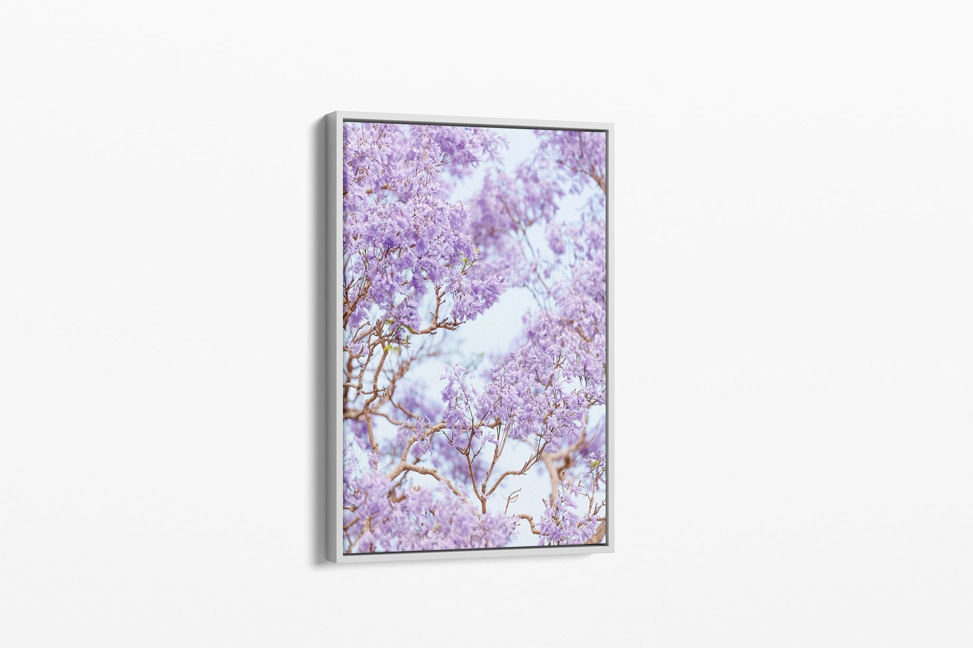 The Purple Canopy print shown as a white float-frame canvas.