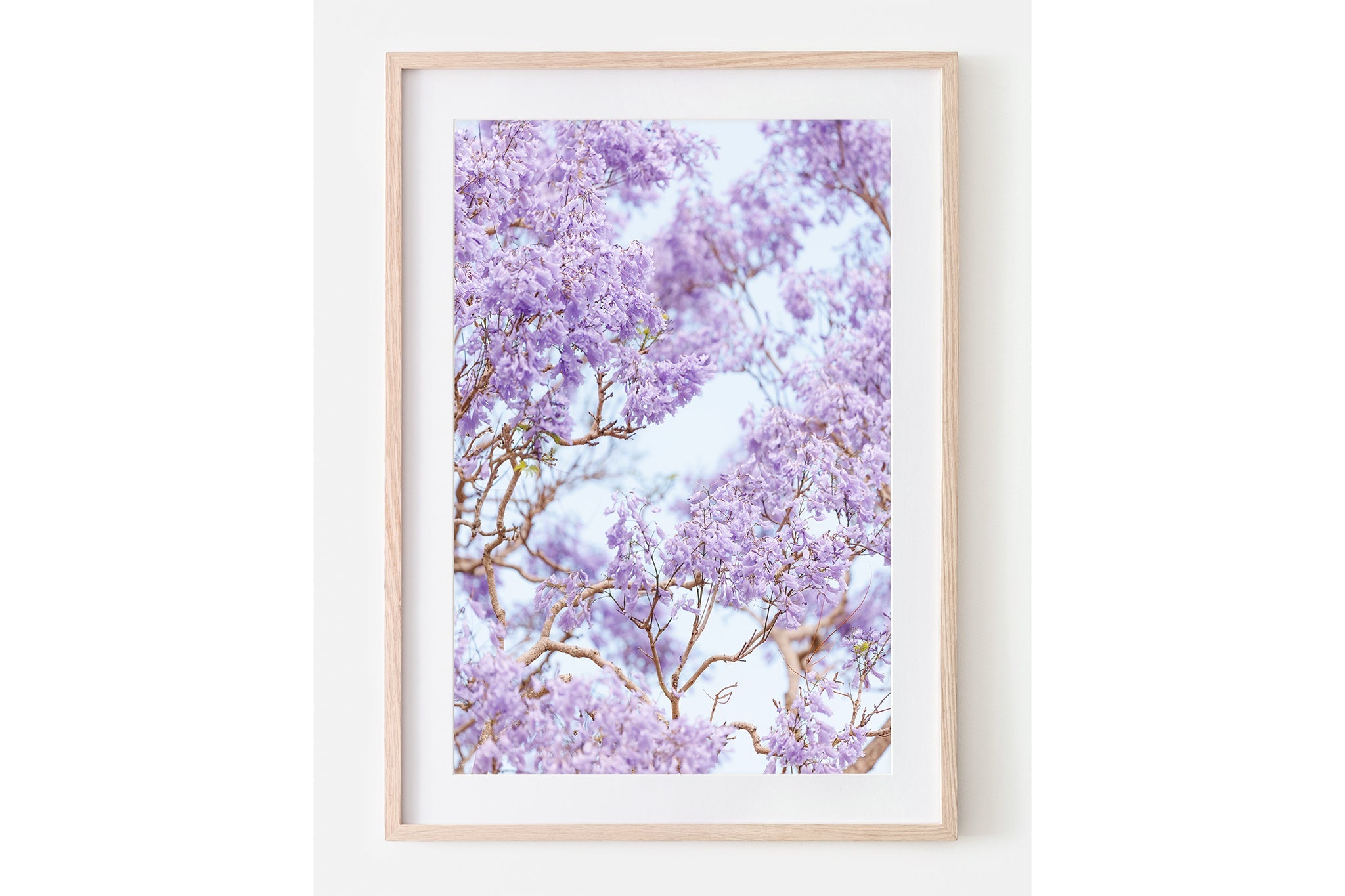 The Purple Canopy print shown framed in oak.