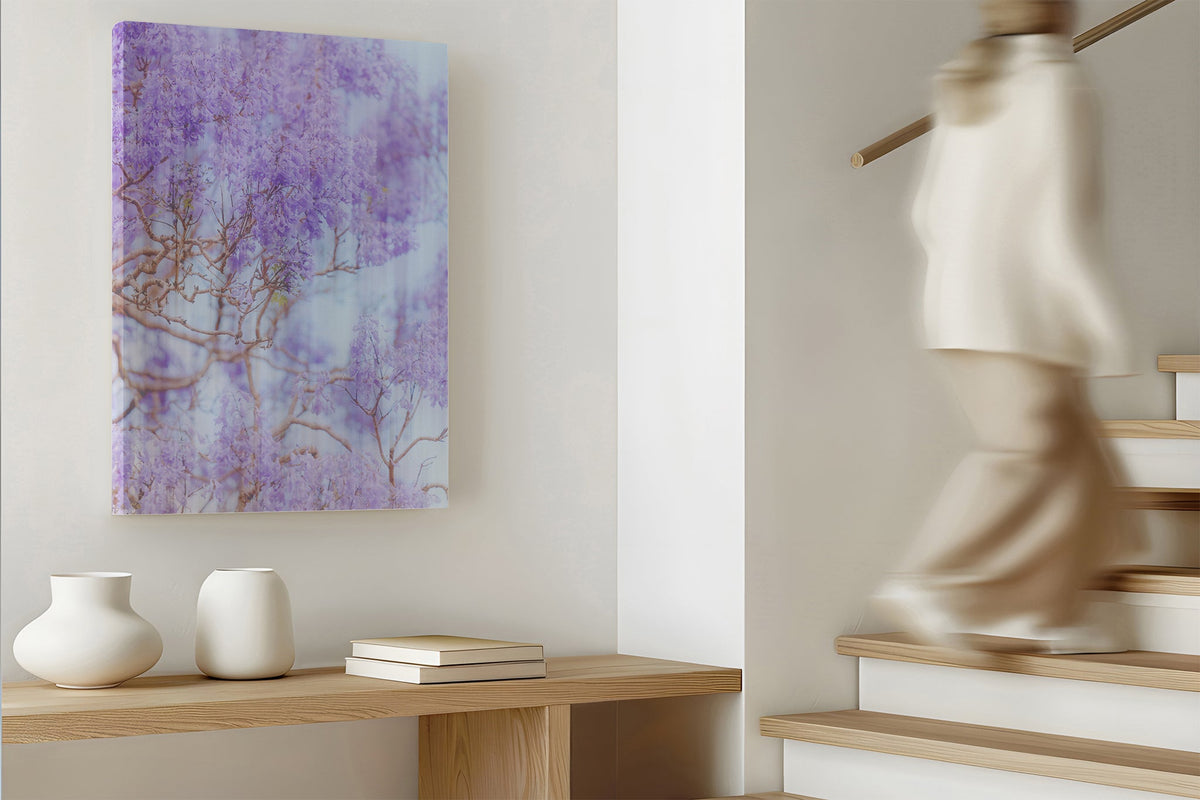 The Lavender Dream print shown as a canvas.