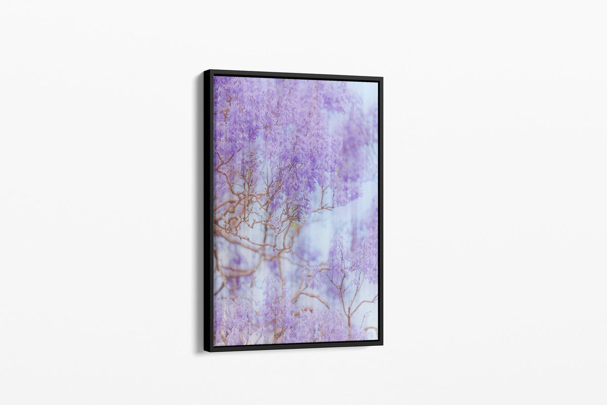 The Lavender Dream print shown as a black float-frame canvas.