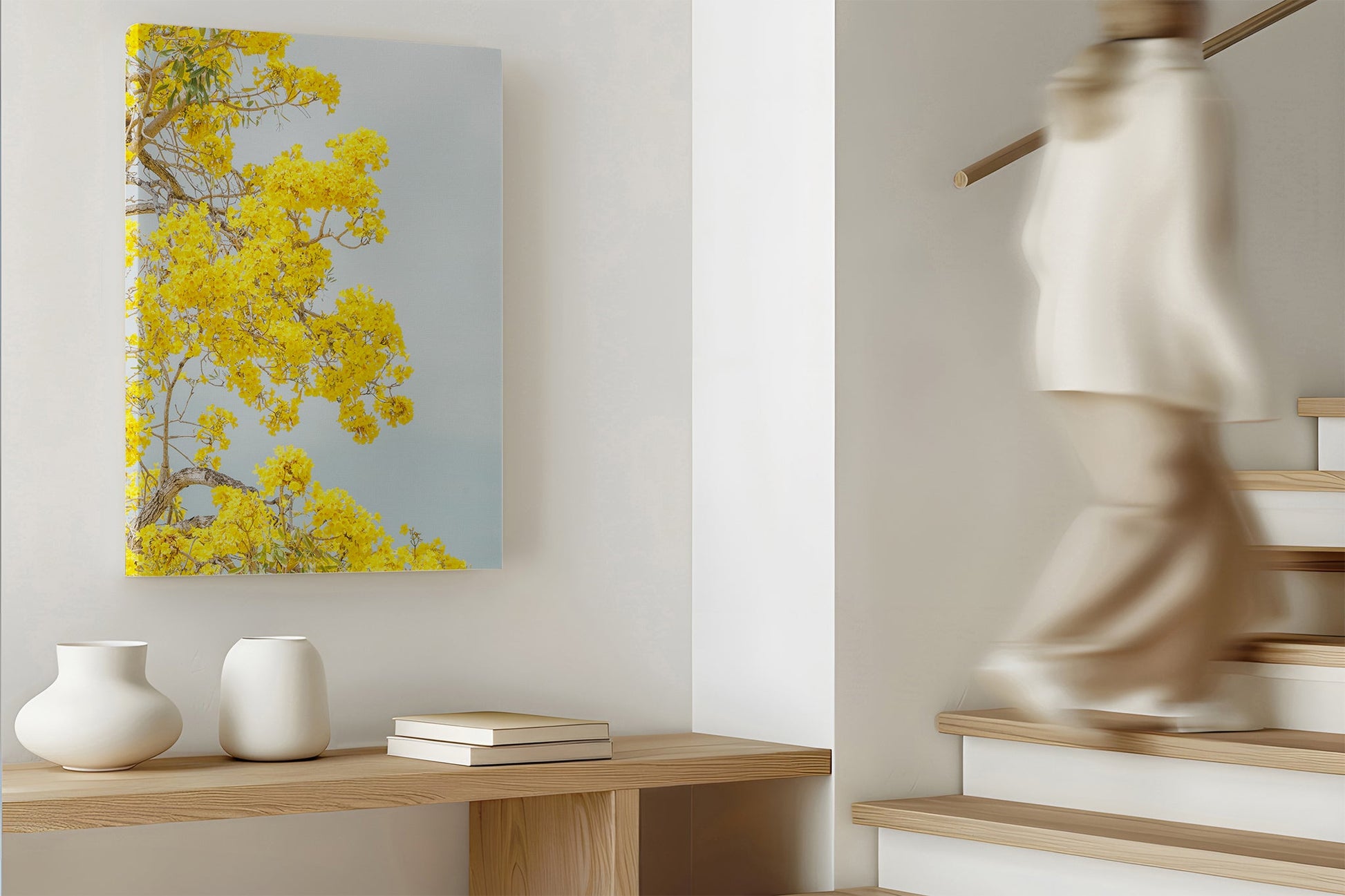 The Golden Trumpet print shown as a canvas.