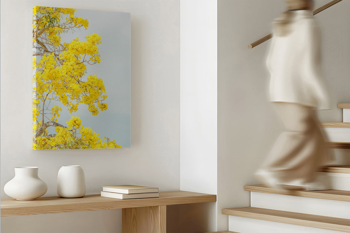 The Golden Trumpet print shown as a canvas.