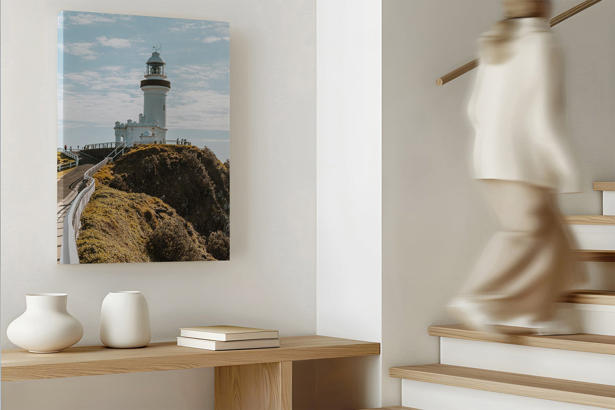 Cape Byron Lighthouse print shown as a gallery canvas.