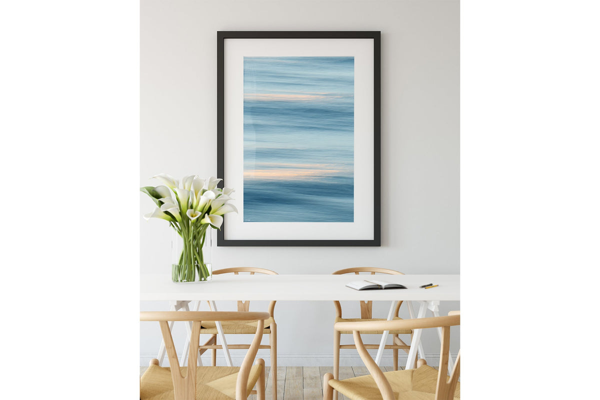 Soft Horizon print shown framed in black.