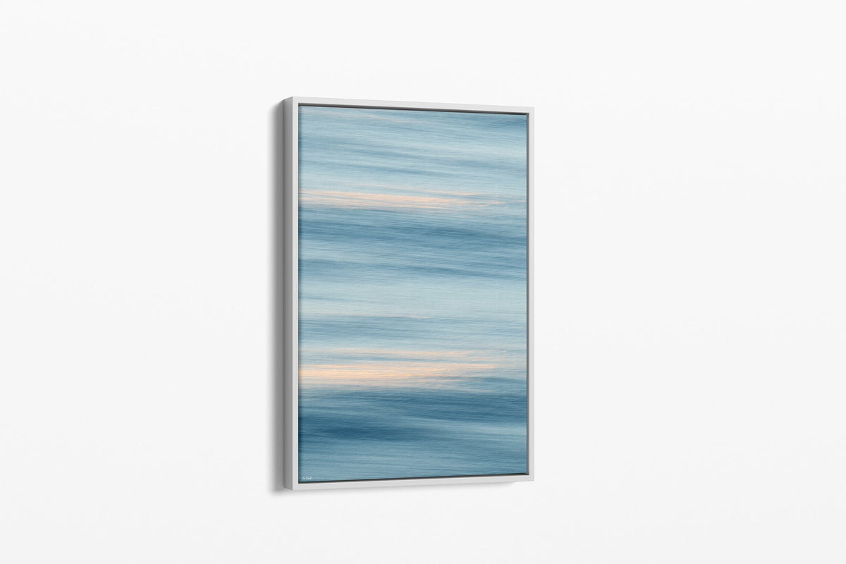 Soft Horizon print shown as a canvas in a white float frame.