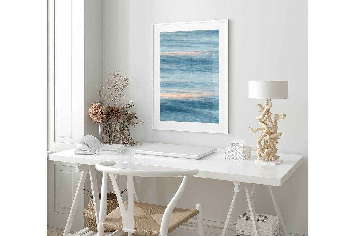 Soft Horizon print shown framed in white.