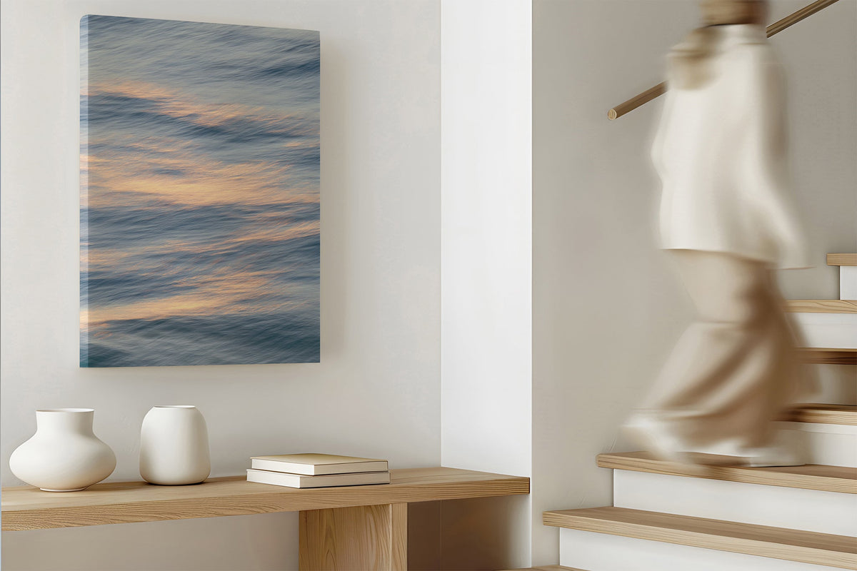 Peach Ripple print shown as a canvas print.
