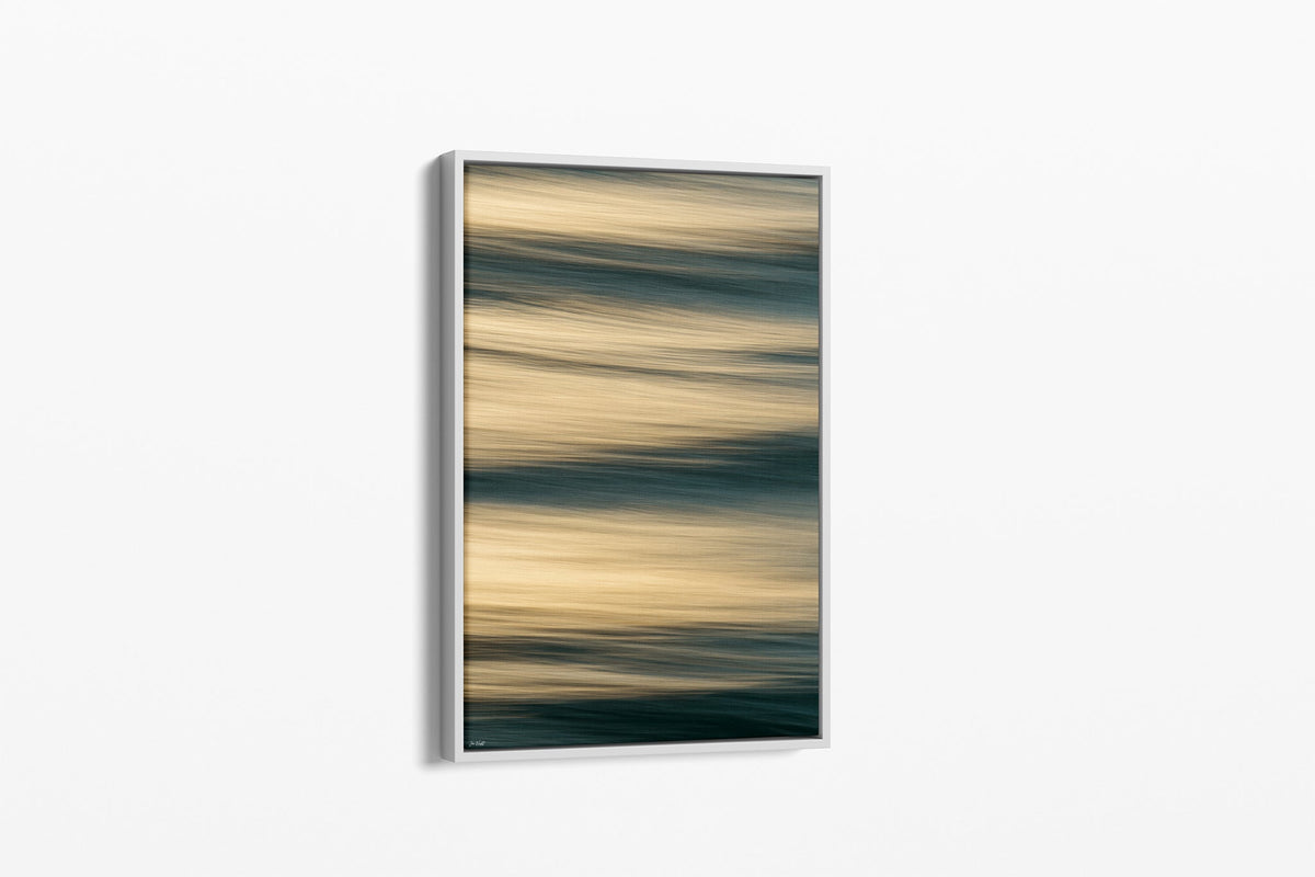 Honey Drift print shown as a canvas in a white float frame.