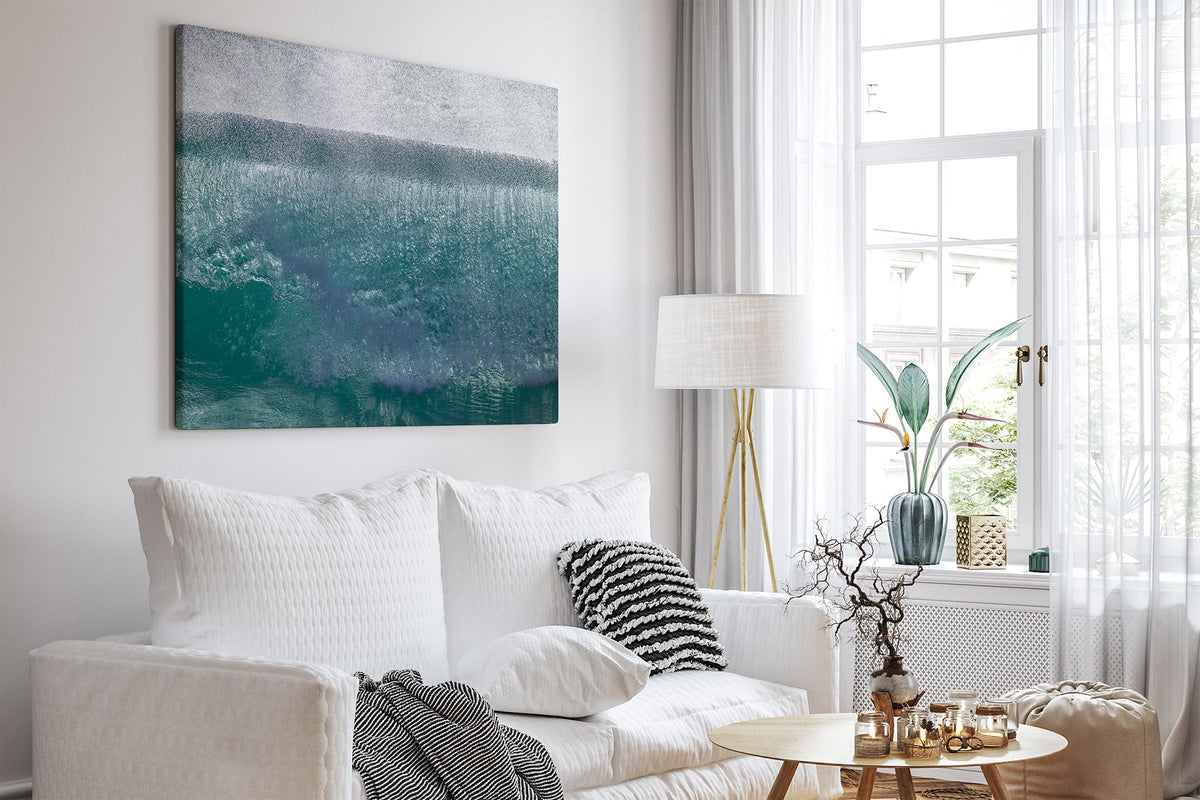 Jade Veil print shown as a canvas print in a white room.