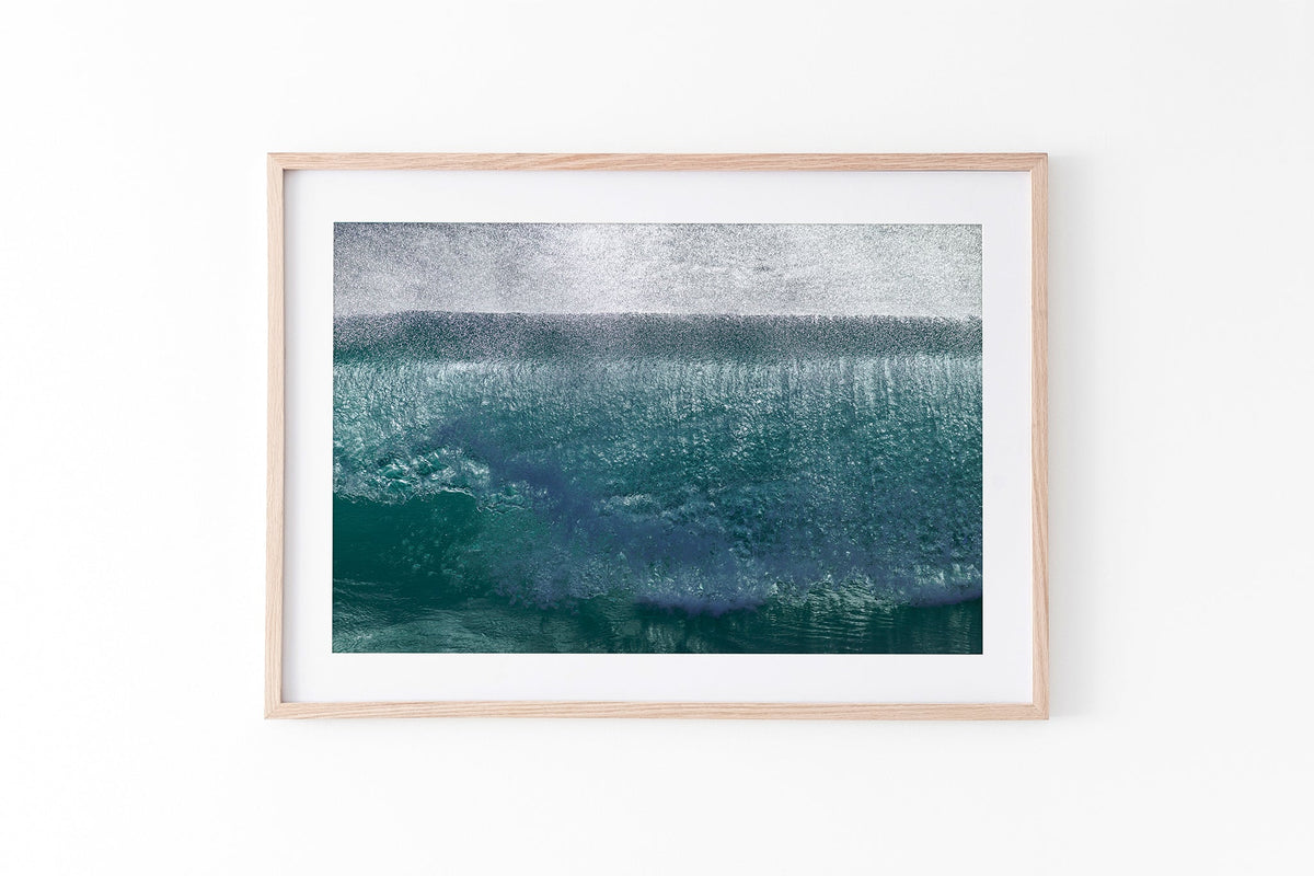 Jade Veil print shown framed in oak.