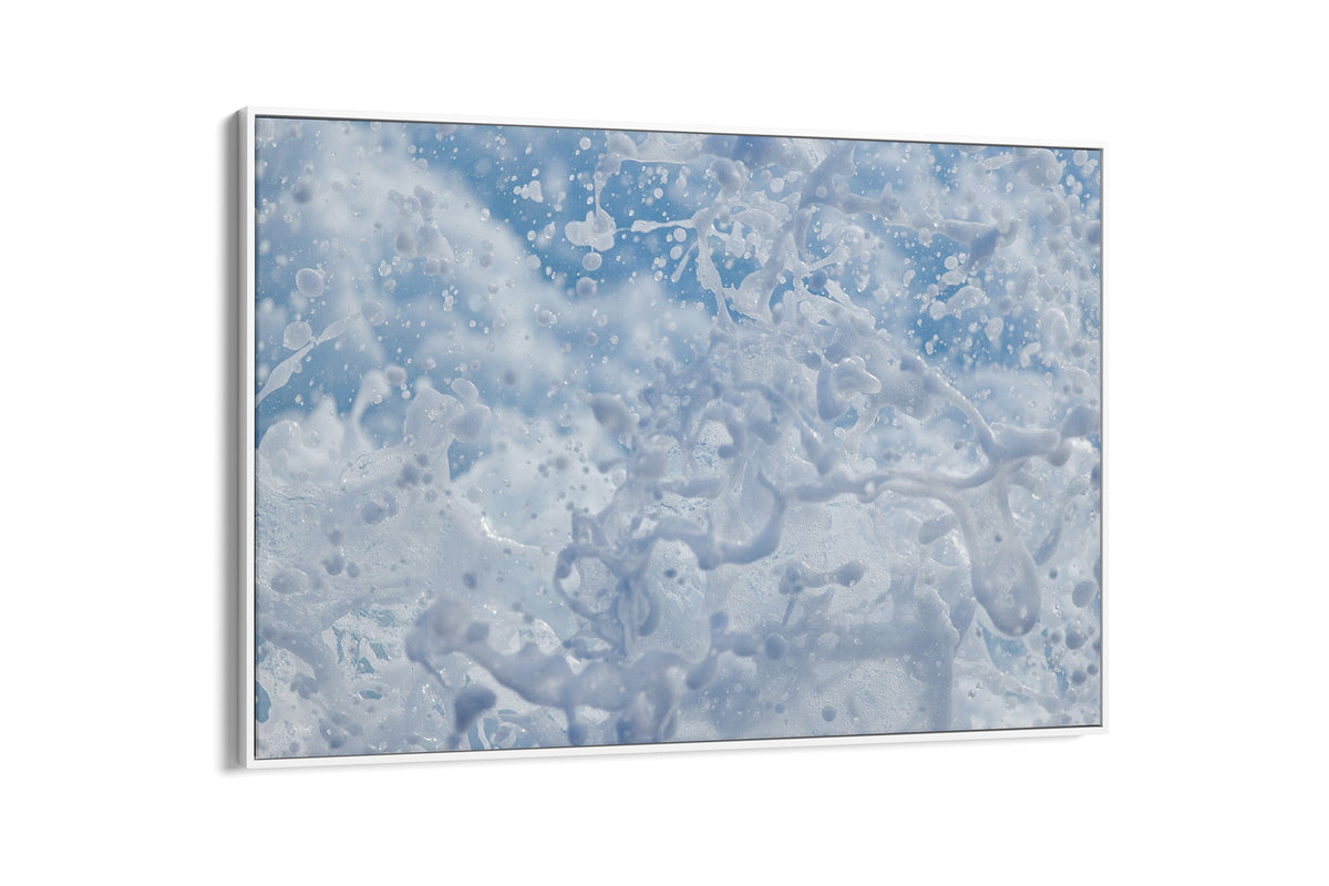 Frozen Splash print shown as a canvas in a white float frame.