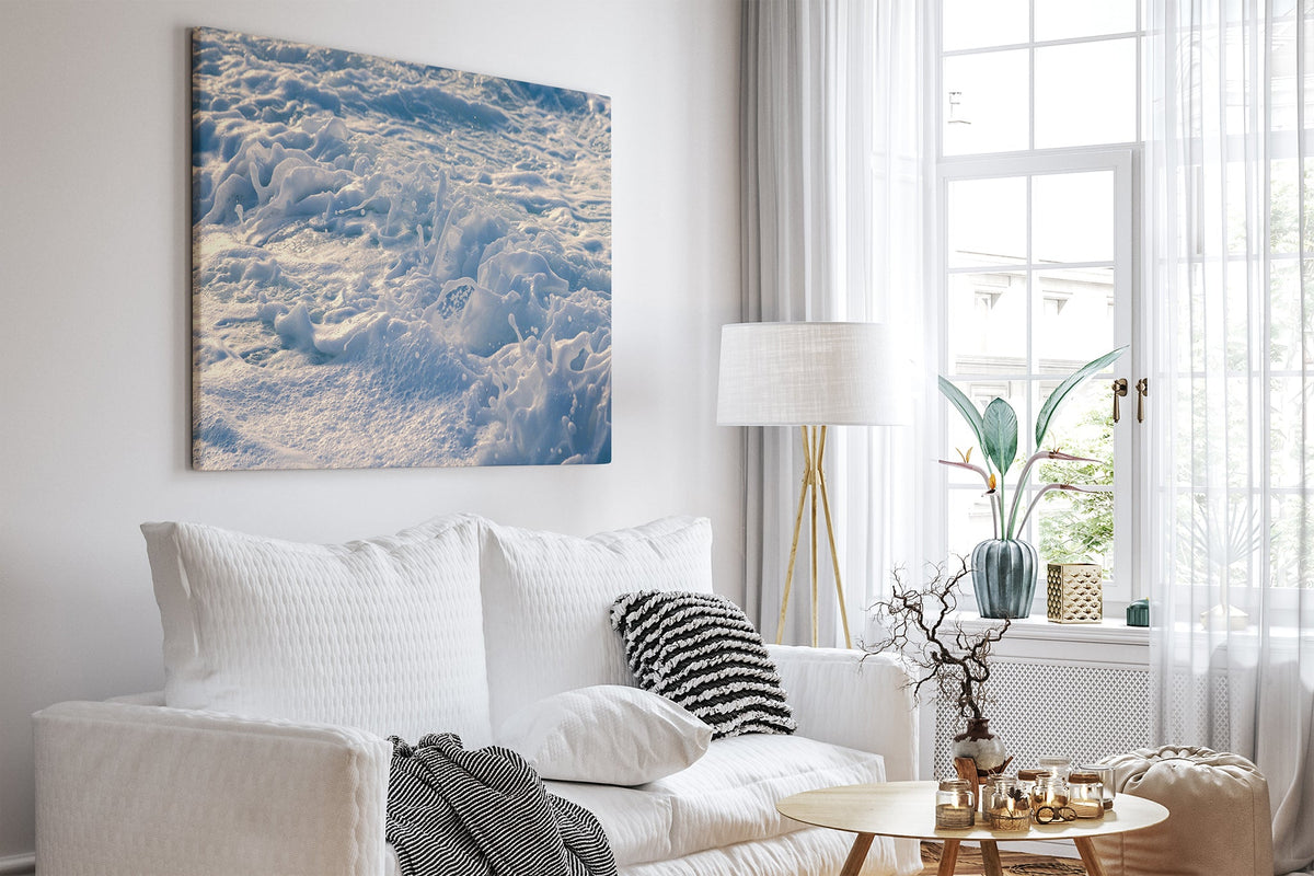 Frost Foam print shown as a canvas print in a white room.