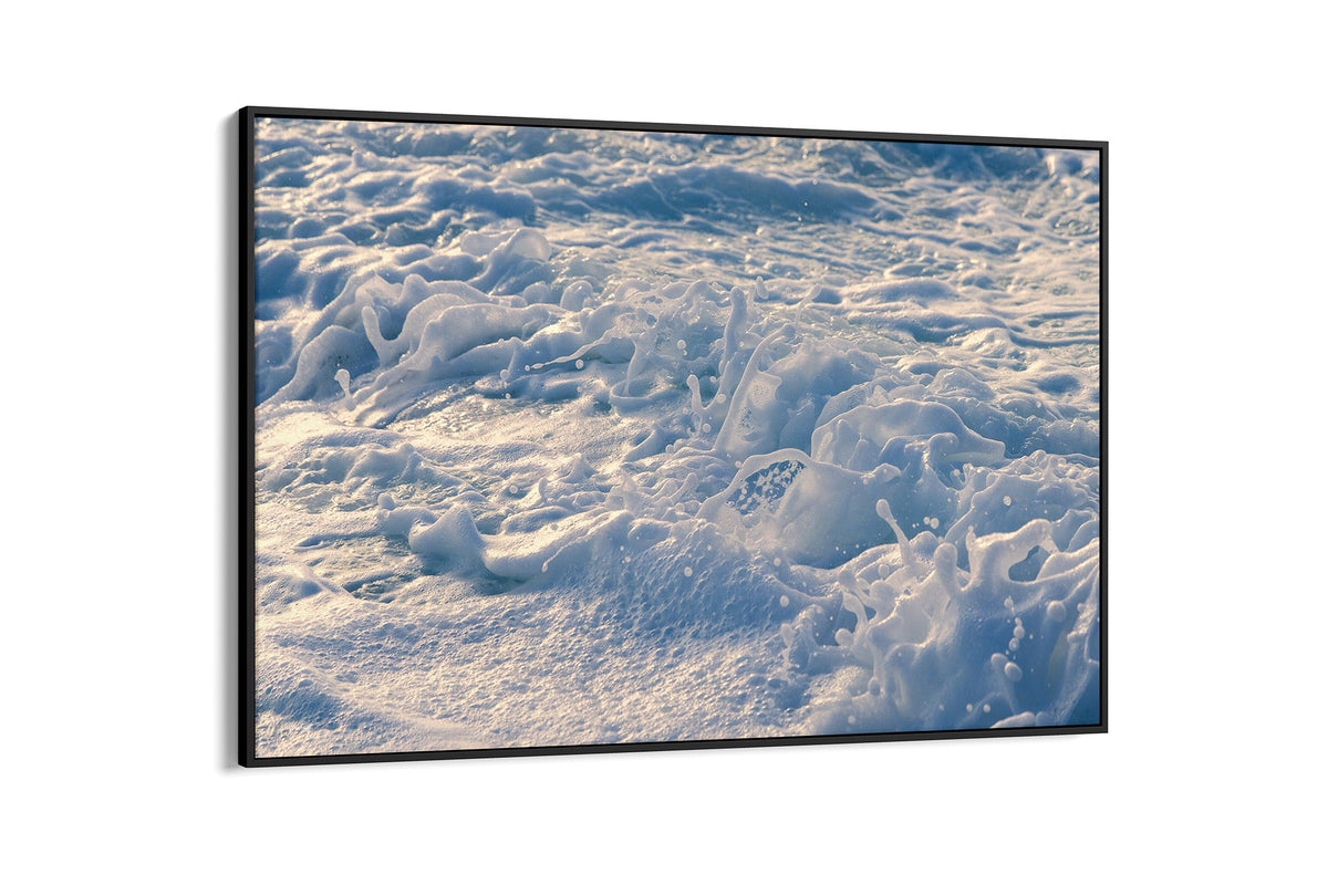 Frost Foam print shown as a canvas in a black float frame.
