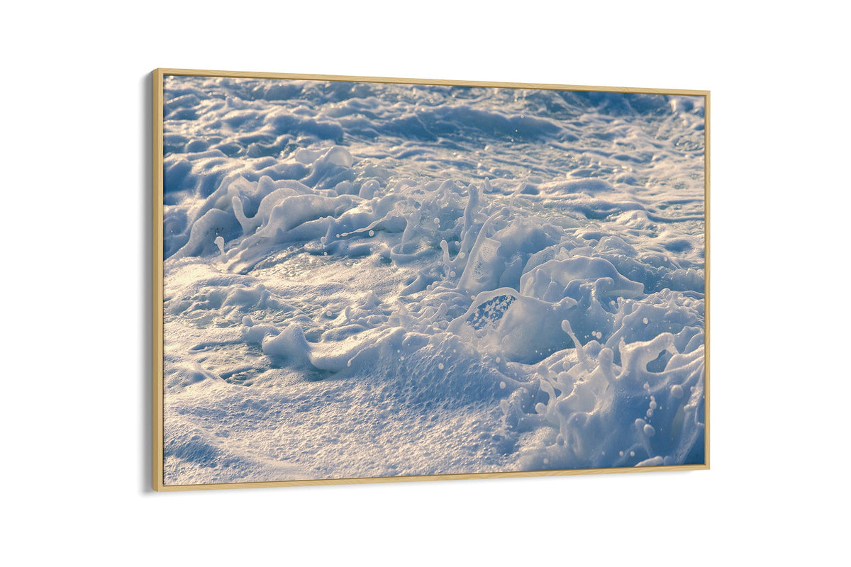 Frost Foam print shown as a canvas in an oak float frame.