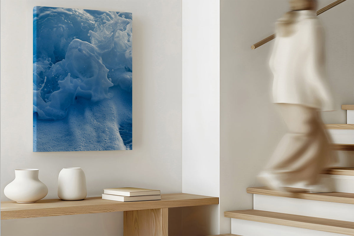 Ice Blue Foam print shown as a canvas print.