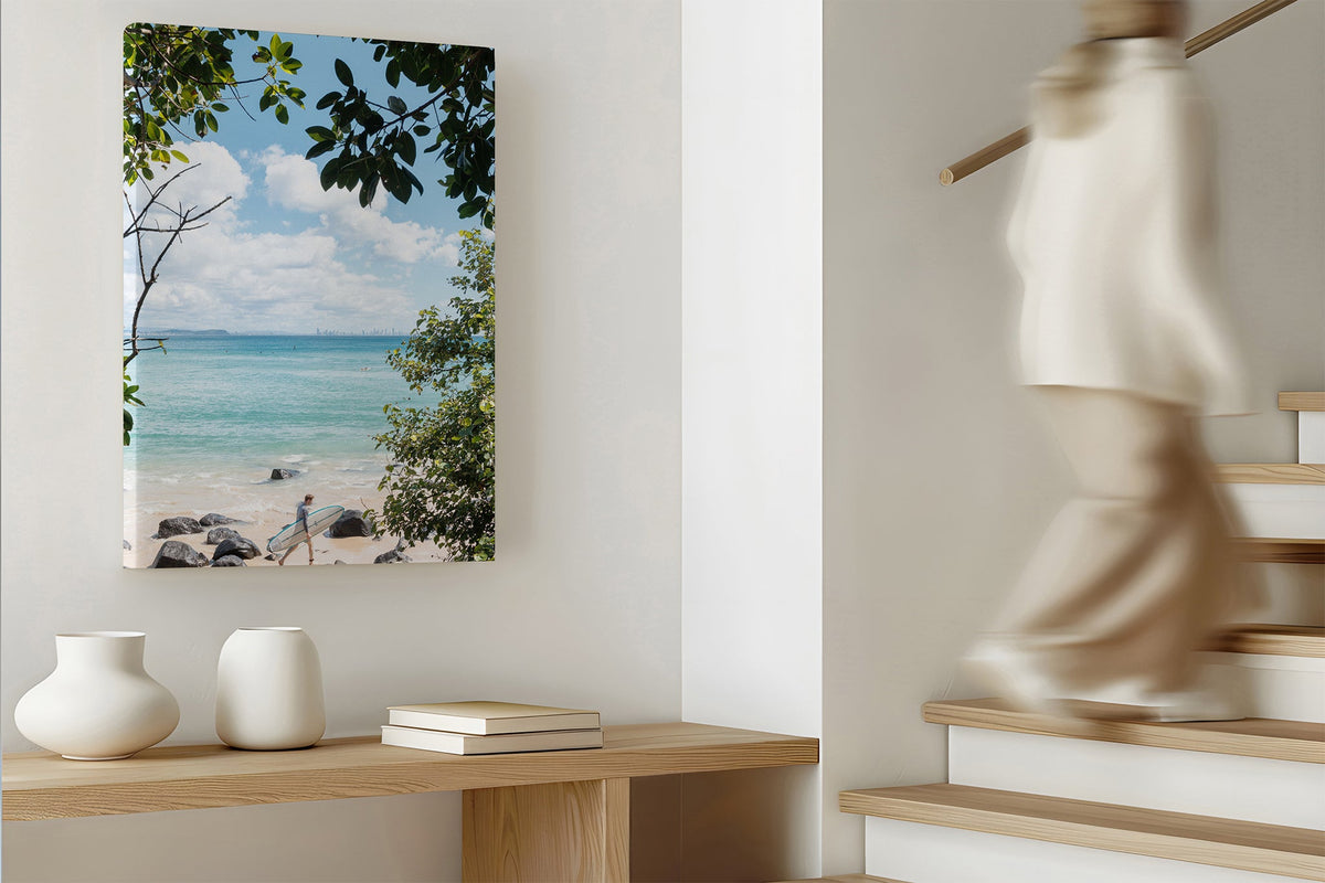 Surfer's Path print shown as a canvas print.