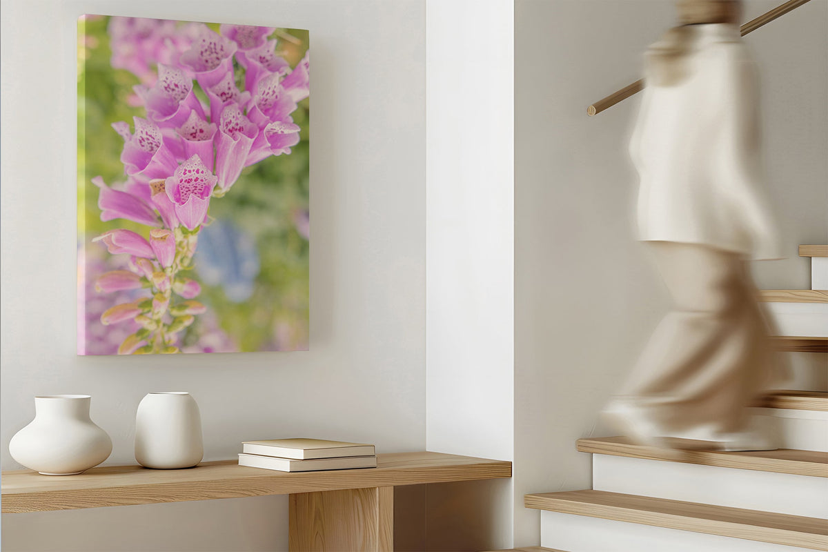 Spotted foxglove print shown as a canvas print.