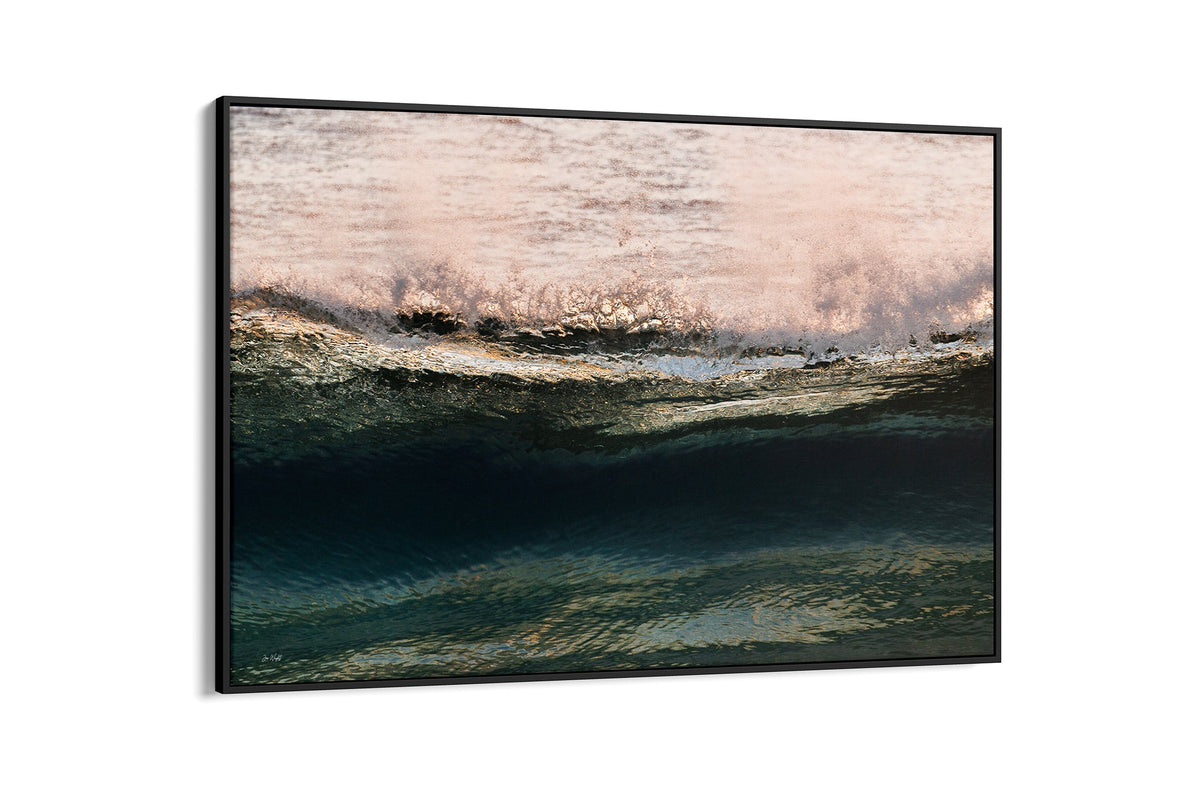 Rose Crest print shown as a canvas in a black float frame.