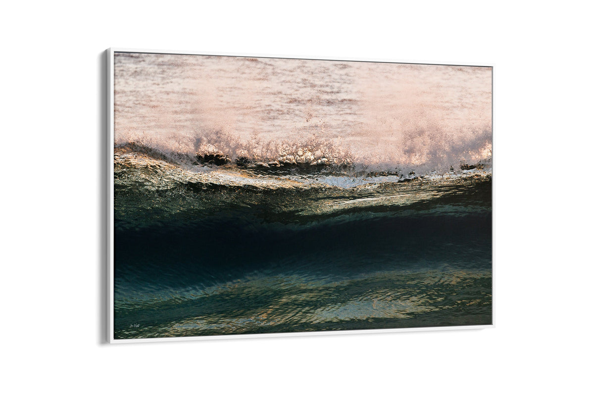 Rose Crest print shown as a canvas in a white float frame.