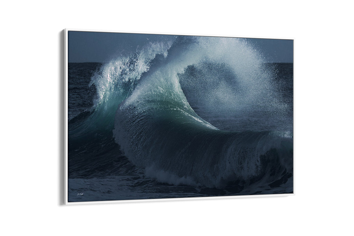 Rising Surge print shown as a canvas in a white float frame.