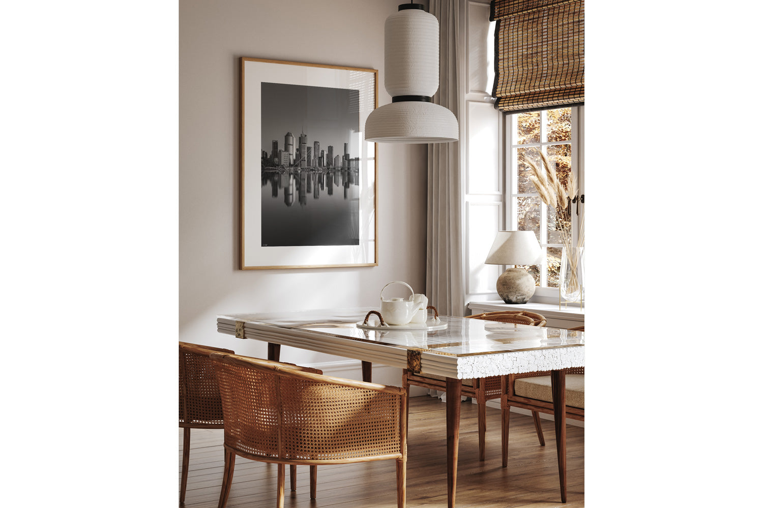 Brisbane City Black and White Print