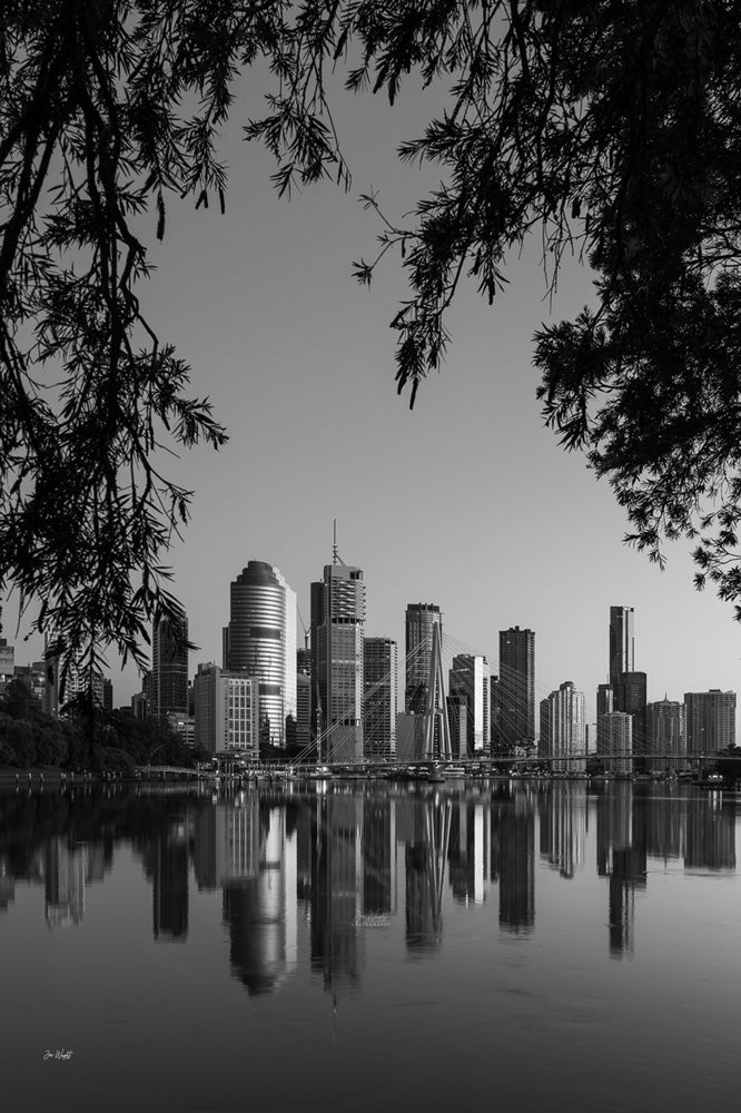 Twilight Of Brisbane B&W - Brisbane City, Australia