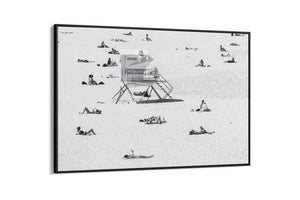 Bondi Beach Lifeguard tower in float frame canvas