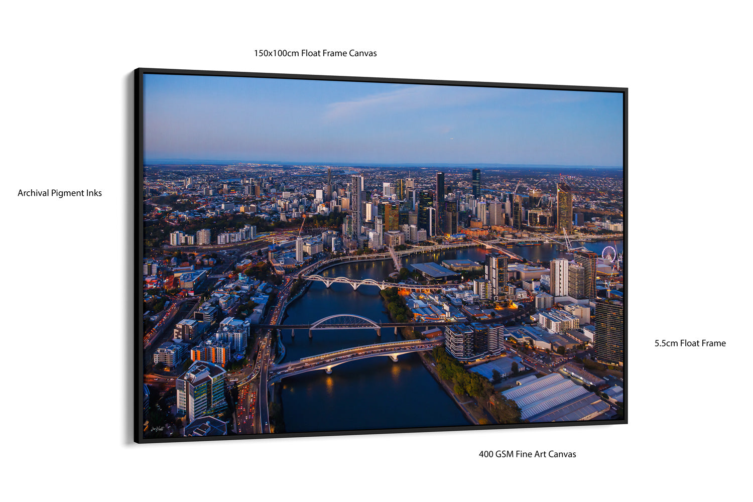 Brisbane City Artwork Aerial Print