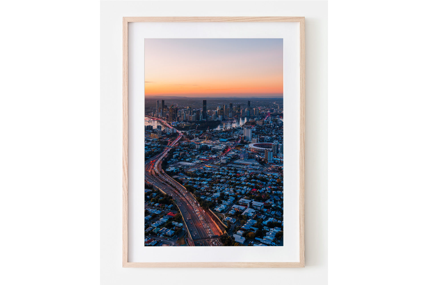 Brisbane City Aerial Print Canvas Art Woolangabba
