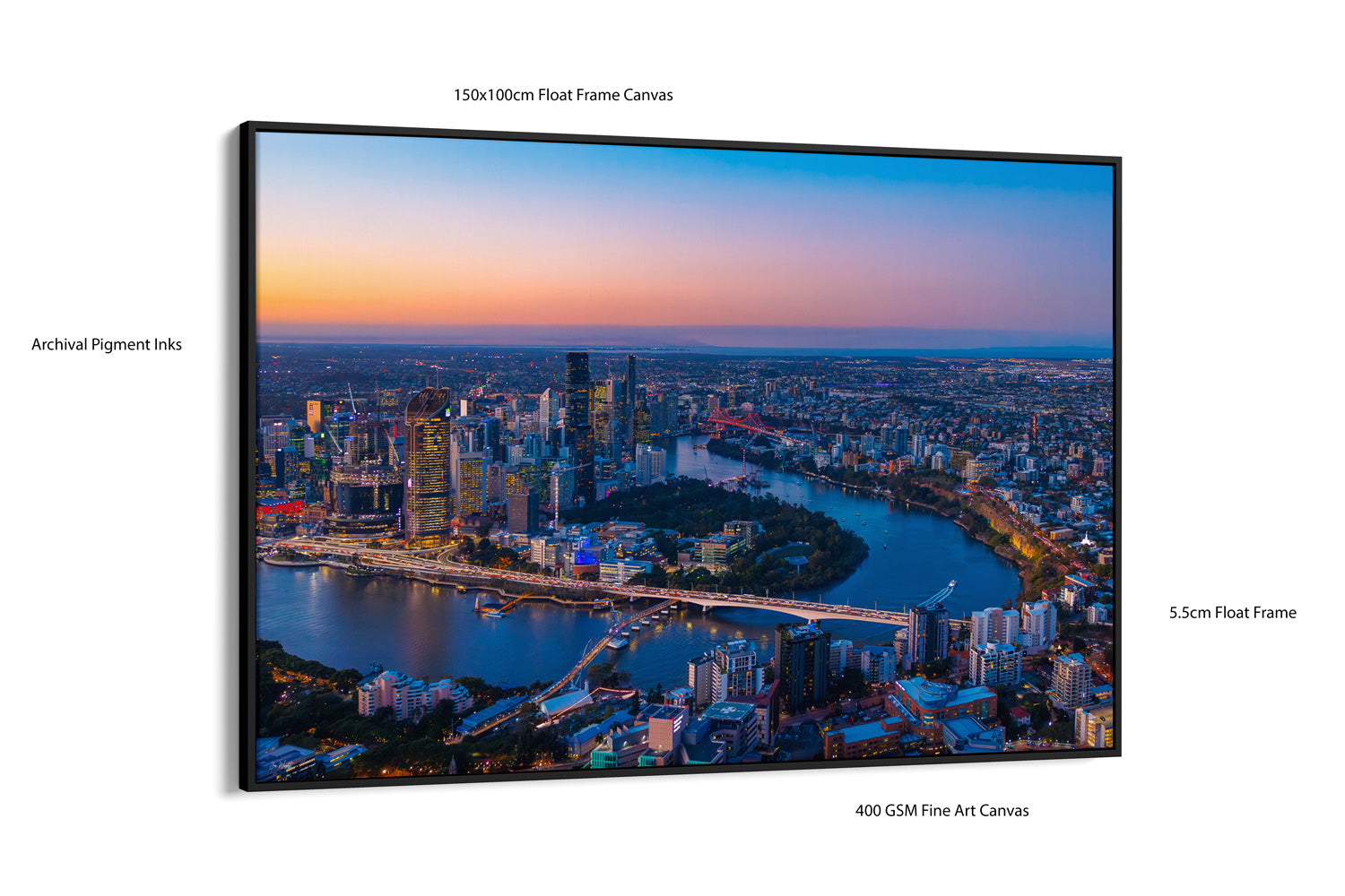 Brisbane City Canvas Print Aerial Image