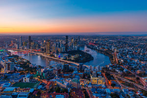 Brisbane Photography Wall Art Aerial Sunset