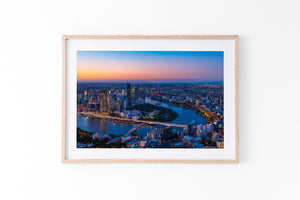 Brisbane Prints Photography wall art Oak Frame