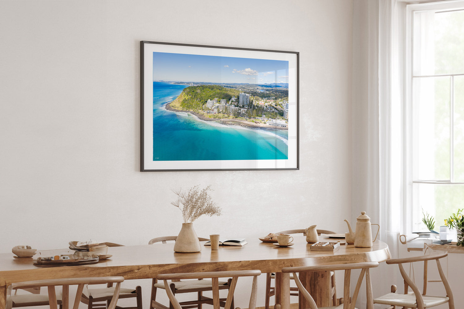 Burleigh Heads Aerial Print Framed