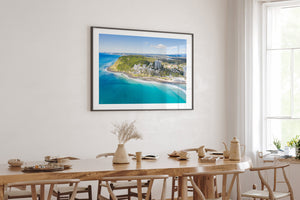 Burleigh Heads Aerial Print Framed