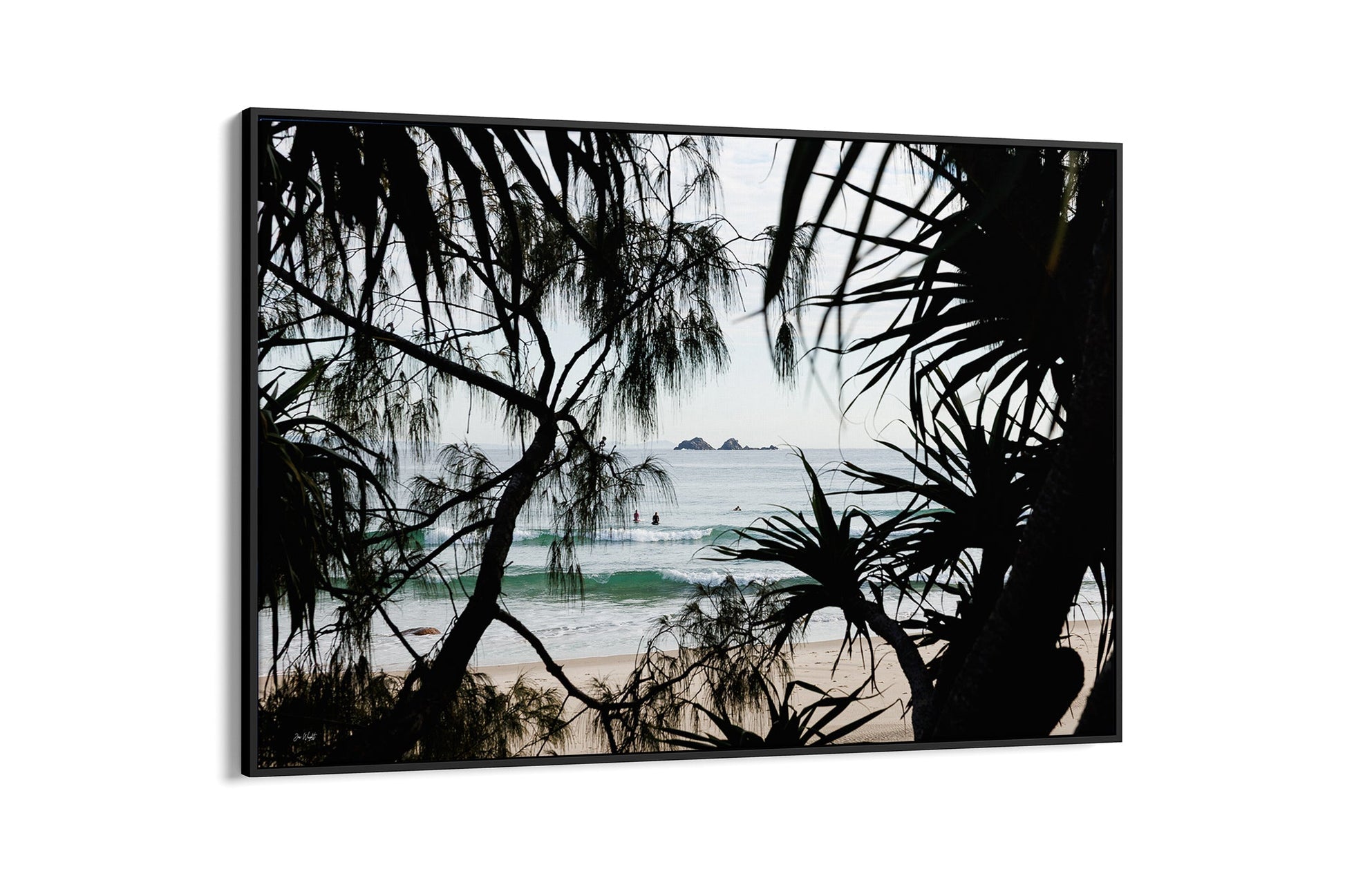 Framed Horizon print shown as a black float frame canvas.