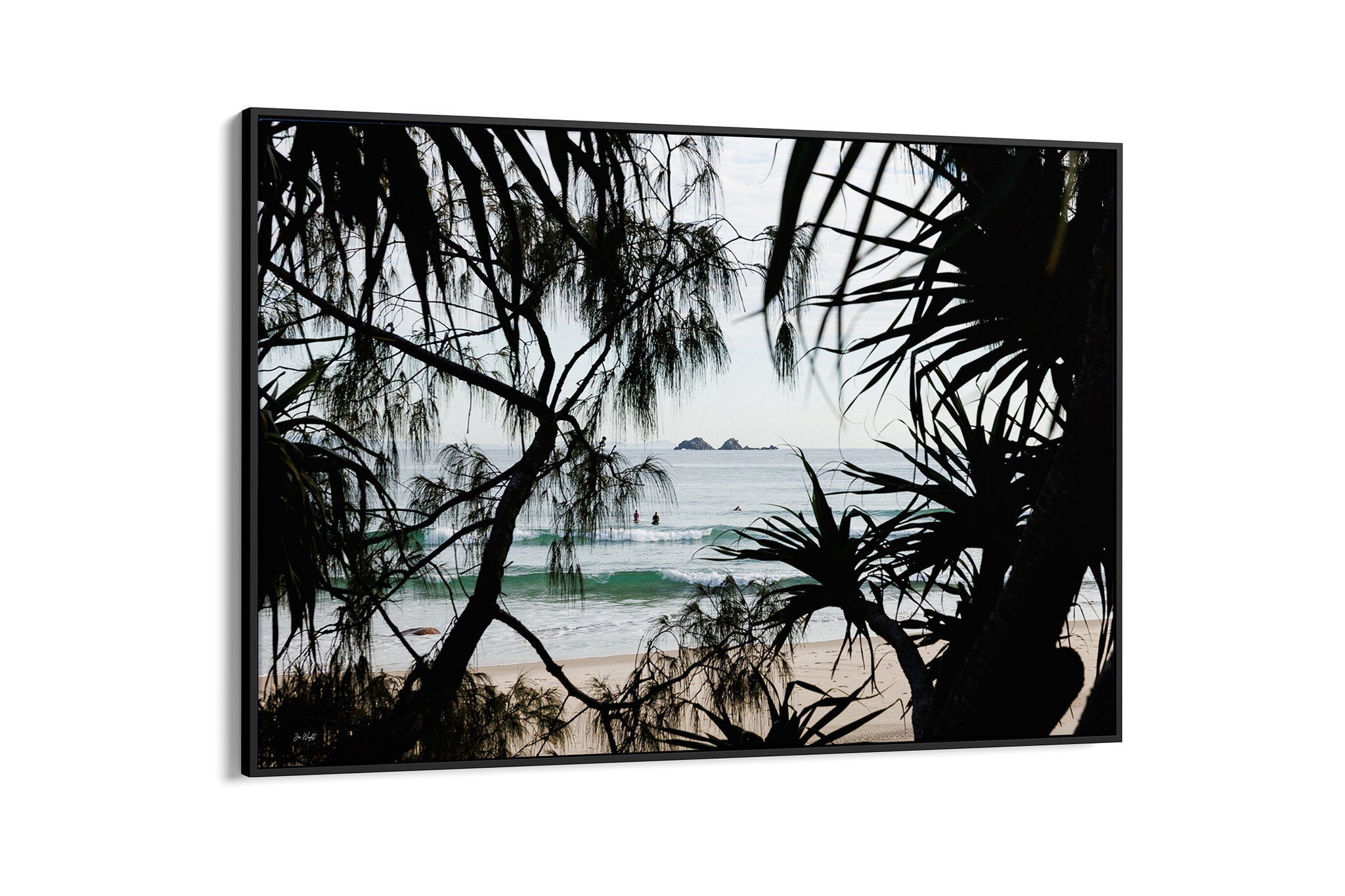 Framed Horizon print shown as a black float frame canvas.