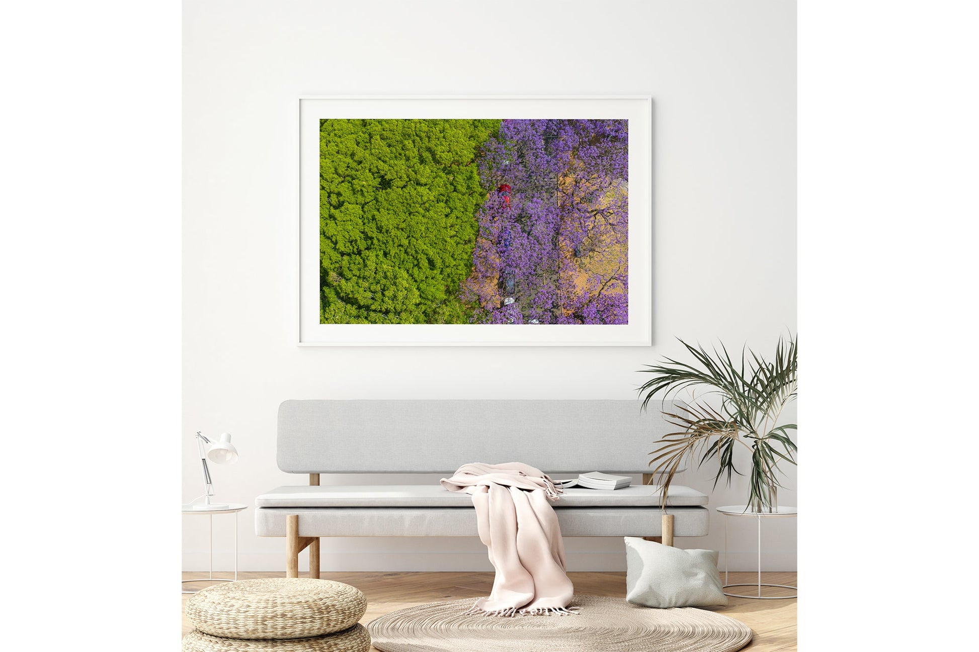 Purple Parade - Bench Seat White Frame