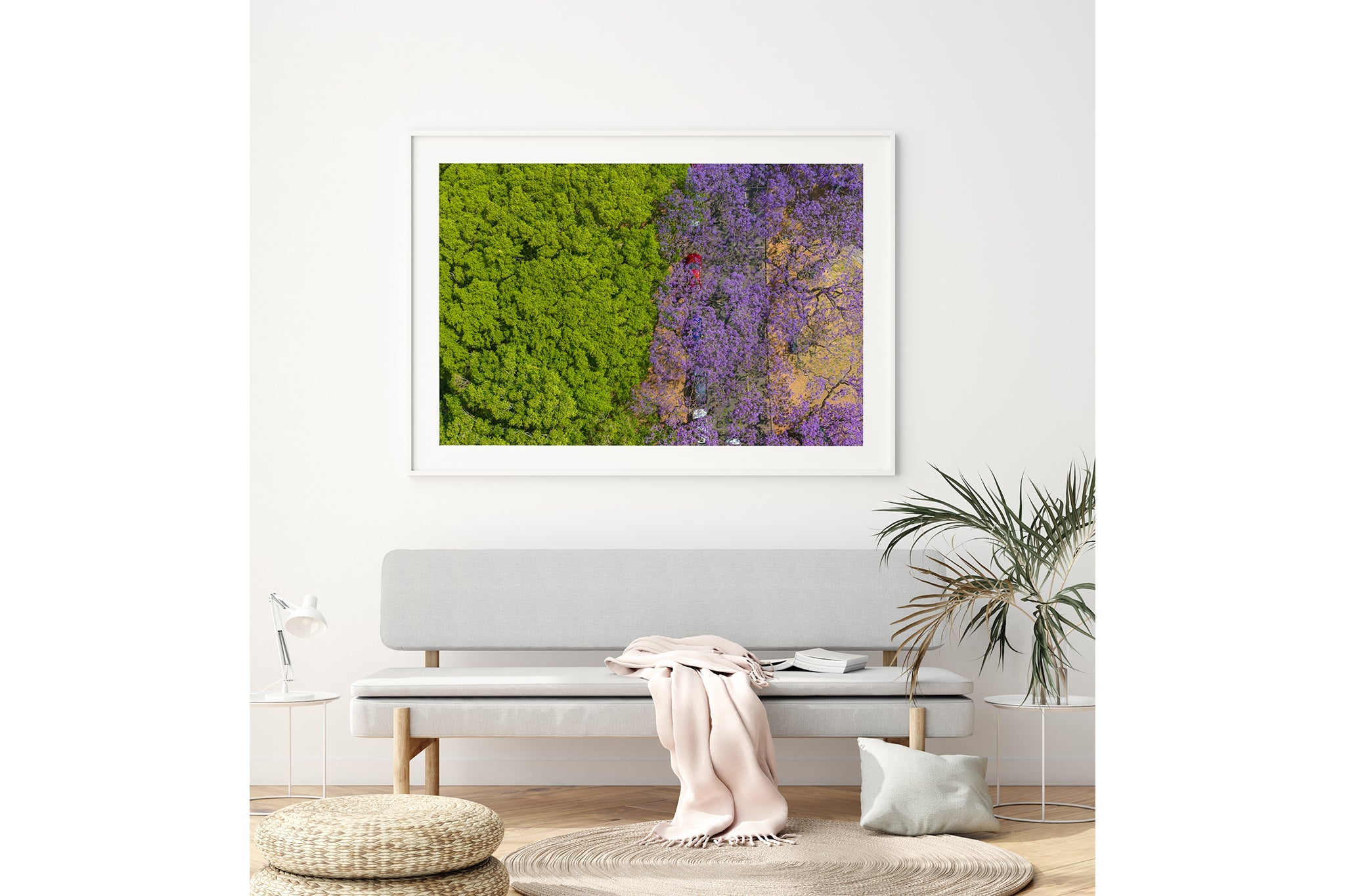 Purple Parade - Bench Seat White Frame