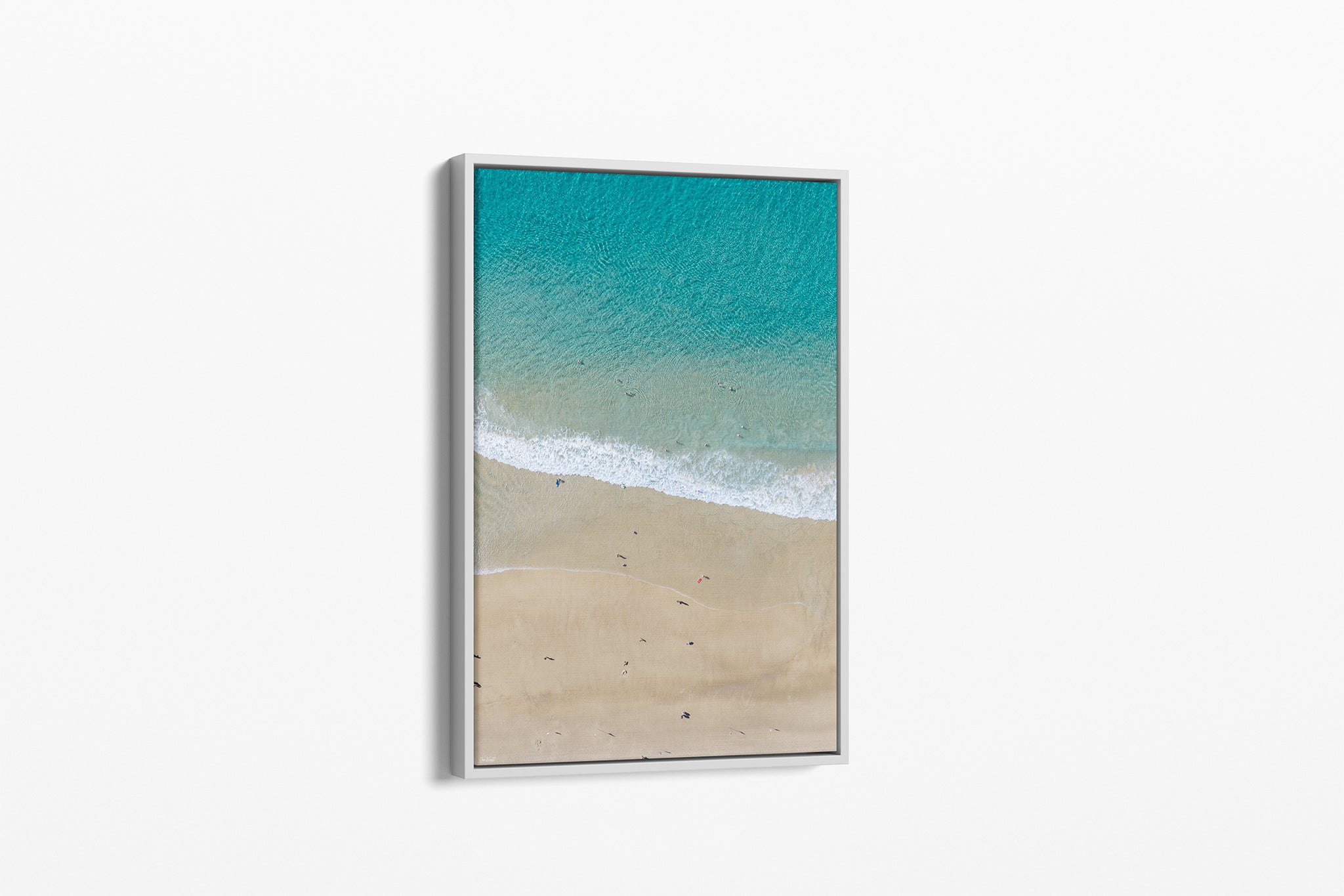The Summer Shoreline print shown as a white float-frame canvas.