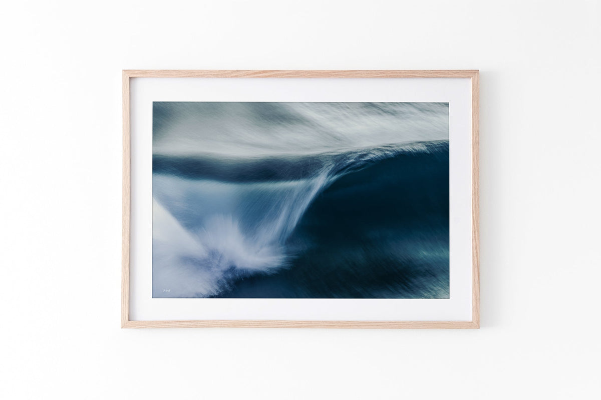 Impact Blur wave print shown framed in oak.