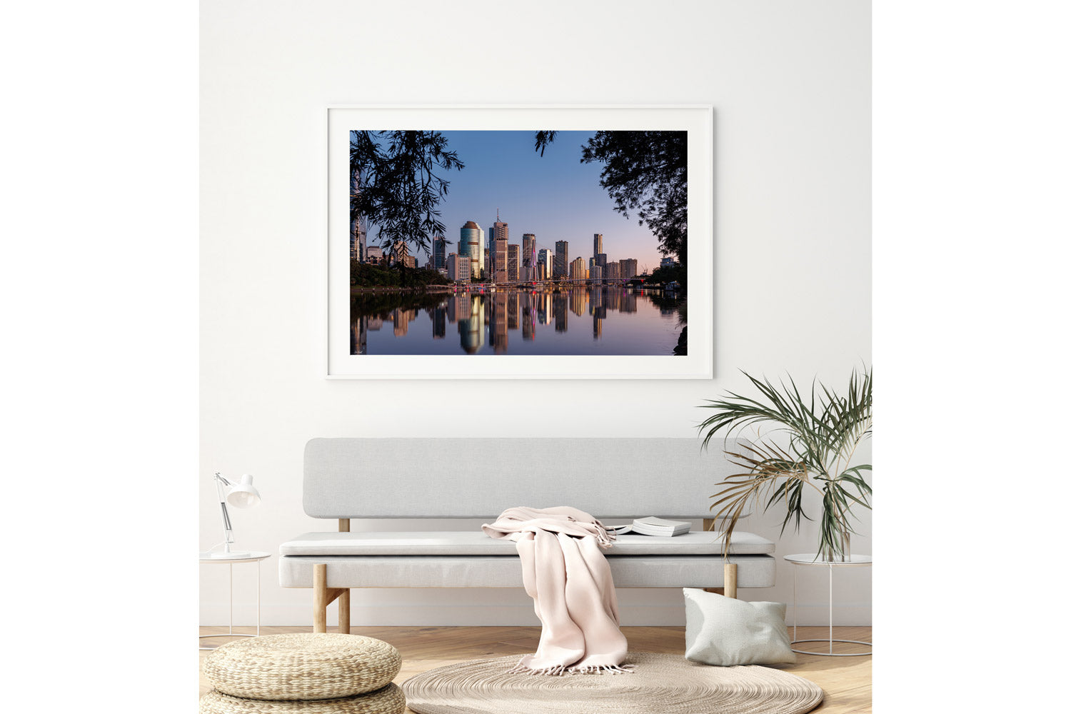 Kangaroo Point Cliffs Wall Art White Frame